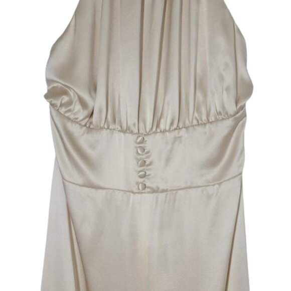 Reformation Kailey Almond Silk Midi Dress Womens Bridesmaid Party Halter Dress 8 - Picture 7 of 16